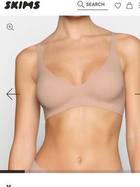 SKIMS Naked Plunge Bralette NWOT, Wireless, Nude, Size Small